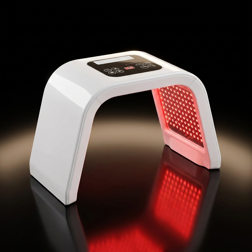 Dôme LED LUMAÉ Pro — vue de profil, lumière rouge